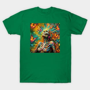 Psychedelic Skeleton Butterflies T-Shirt